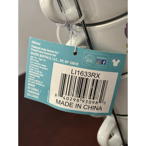 Disney Lilo & Stitch Christmas Holiday Stackable Espresso Coffee Mug Cup Set 4 - Picture 5 of 5